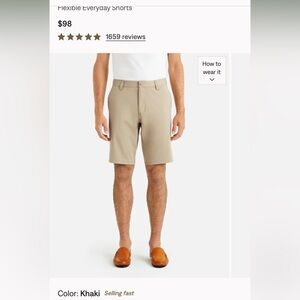 Rhone Commuter 11” Khaki. Tried on, but never worn out. Size 36. Amazing quality